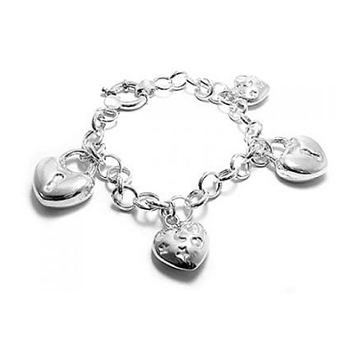 BH joyas pulseras de plata con dijes por mayor